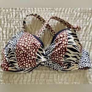 Women’s Bleu Rod Beattie Animal Print Underwire Bikini Top in Brown and Black